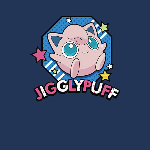 Мужской свитшот Улыбка покемон Jigglypuff / Тёмно-синий – фото 3