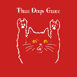 Свитшот хлопковый мужской Three Days Grace rock cat, цвет: красный — фото 2