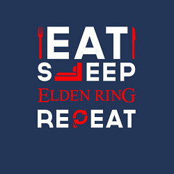 Свитшот хлопковый мужской Надпись eat sleep Elden Ring repeat, цвет: тёмно-синий — фото 2