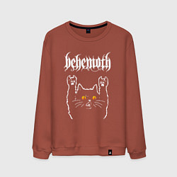 Свитшот хлопковый мужской Behemoth rock cat, цвет: кирпичный