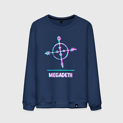 Свитшот хлопковый мужской Megadeth glitch rock, цвет: тёмно-синий