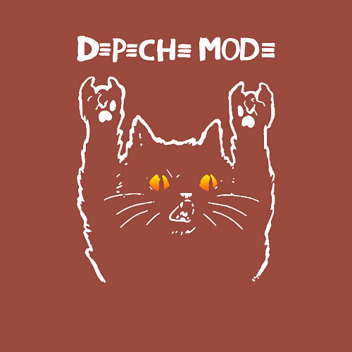 Мужской свитшот Depeche Mode rock cat / Кирпичный – фото 3