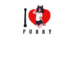 Свитшот хлопковый мужской I love Furry SF, цвет: белый — фото 2