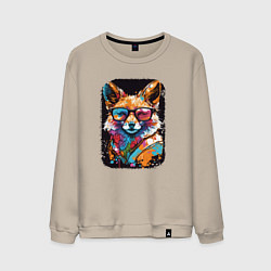 Мужской свитшот Abstract Colorful Fox