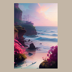 Свитшот хлопковый мужской Вечер в бухте, цвет: миндальный — фото 2