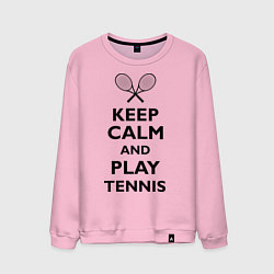 Свитшот хлопковый мужской Keep Calm & Play tennis, цвет: светло-розовый