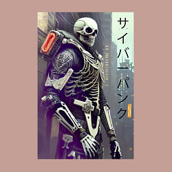 Свитшот хлопковый мужской Cyber skeleton - metropolis - neural network, цвет: пыльно-розовый — фото 2