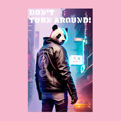 Свитшот хлопковый мужской Dont turn around - cool panda - motto, цвет: светло-розовый — фото 2