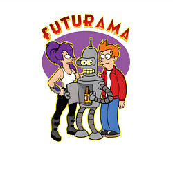 Свитшот хлопковый мужской Бендер Лила и Фрай, цвет: белый — фото 2