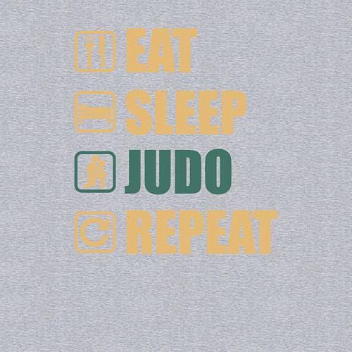 Мужской свитшот Eat sleep judo / Меланж – фото 3