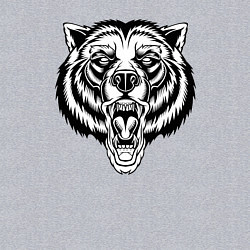 Свитшот хлопковый мужской B&W - Яростный медведь, цвет: меланж — фото 2