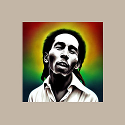 Свитшот хлопковый мужской Боб Марли в традиционном триколоре, цвет: миндальный — фото 2