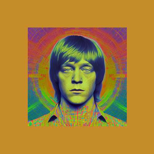 Мужской свитшот Brian Jones Digital Glitch Art / Горчичный – фото 3