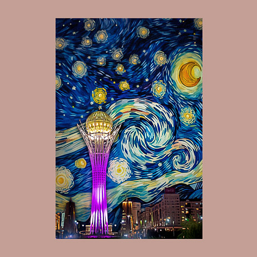 Мужской свитшот Astana night sky / Пыльно-розовый – фото 3