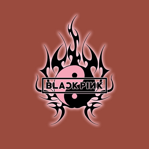 Мужской свитшот Blackpink - logo in yang / Кирпичный – фото 3