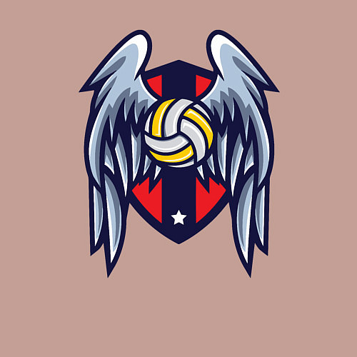 Мужской свитшот Волейбольные крылья / Пыльно-розовый – фото 3