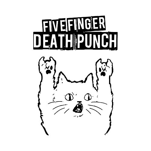 Мужской свитшот Five Finger Death Punch - rock cat / Белый – фото 3