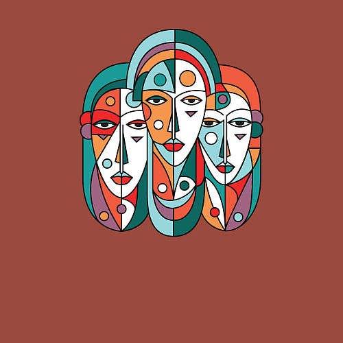 Мужской свитшот Три сестры / Кирпичный – фото 3