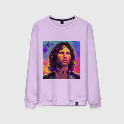 Свитшот хлопковый мужской Jim Morrison Strange colors Art, цвет: лаванда