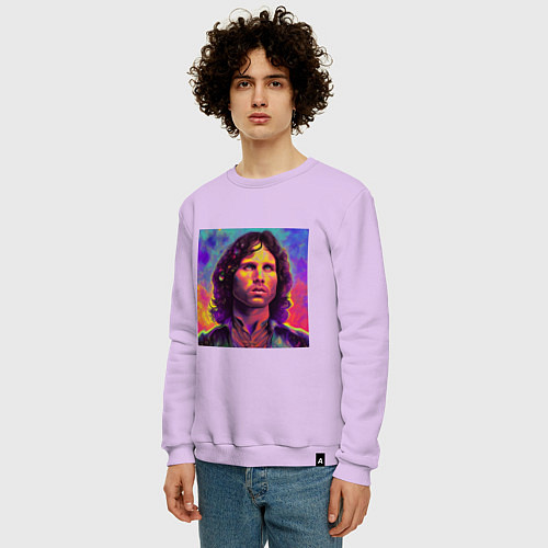 Мужской свитшот Jim Morrison Strange colors Art / Лаванда – фото 3