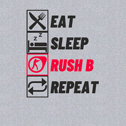 Свитшот хлопковый мужской Eat sleep rush b repeat, цвет: меланж — фото 2