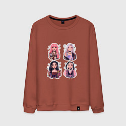 Мужской свитшот Участницы Блэк Пинк в виде стикеров