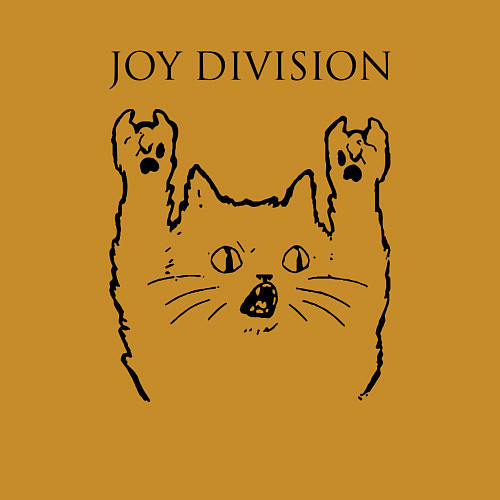 Мужской свитшот Joy Division - rock cat / Горчичный – фото 3