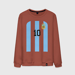 Свитшот хлопковый мужской Месси сборная Аргентины ЧМ 2022, цвет: кирпичный
