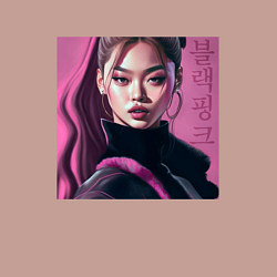 Свитшот хлопковый мужской Blackpink Jennie рисунок портрет, цвет: пыльно-розовый — фото 2