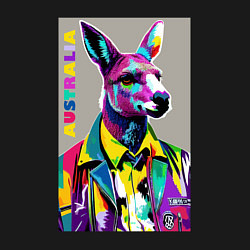 Свитшот хлопковый мужской Kangaroo - Australia - pop art, цвет: черный — фото 2