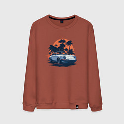 Мужской свитшот Порше, пальмы и закат