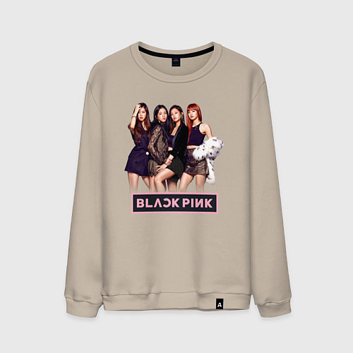 Мужской свитшот Rose Blackpink kpop / Миндальный – фото 1