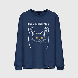 Свитшот хлопковый мужской The Cranberries rock cat, цвет: тёмно-синий