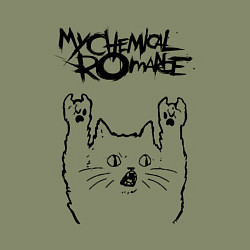 Свитшот хлопковый мужской My Chemical Romance - rock cat, цвет: авокадо — фото 2