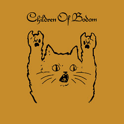 Свитшот хлопковый мужской Children of Bodom - rock cat, цвет: горчичный — фото 2