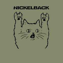 Свитшот хлопковый мужской Nickelback - rock cat, цвет: авокадо — фото 2