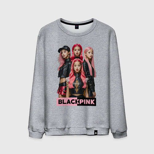 Мужской свитшот Блэкпинк постер / Меланж – фото 1