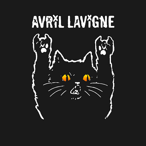 Мужской свитшот Avril Lavigne rock cat / Черный – фото 3