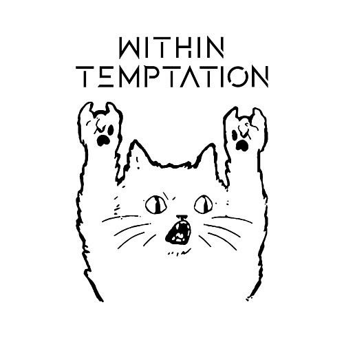 Мужской свитшот Within Temptation - rock cat / Белый – фото 3