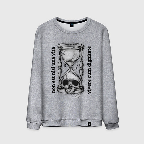 Мужской свитшот Песочные часы с черепом / Меланж – фото 1