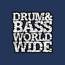 Свитшот хлопковый мужской Drum and bass world wide, цвет: тёмно-синий — фото 2