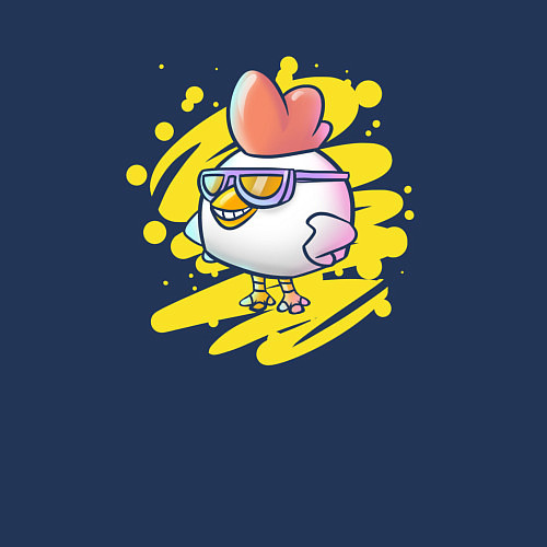 Мужской свитшот Chicken with glasses - Chicken Gun / Тёмно-синий – фото 3