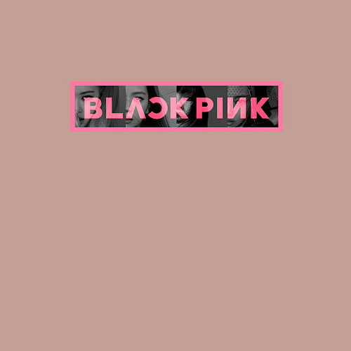 Мужской свитшот Логотип Black Pink и силуэты участниц / Пыльно-розовый – фото 3