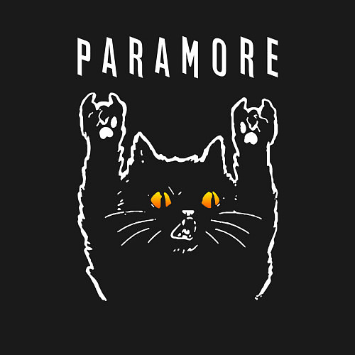 Мужской свитшот Paramore rock cat / Черный – фото 3