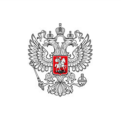 Свитшот хлопковый мужской Герб России серебро, цвет: белый — фото 2