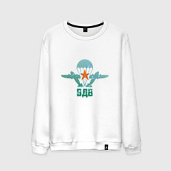 Свитшот хлопковый мужской ВДВ десантура, цвет: белый