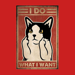 Свитшот хлопковый мужской I do what I want кот и фак, цвет: красный — фото 2