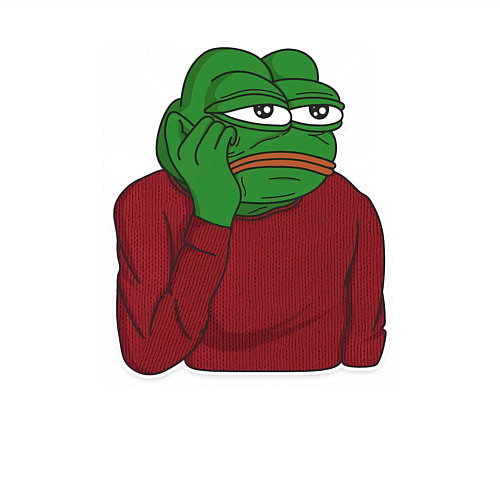 Мужской свитшот Лягушонок Пепе вымотался / Белый – фото 3