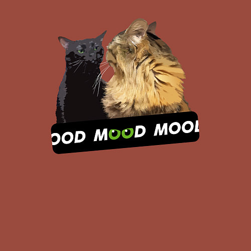 Мужской свитшот Черный и рыжий кот - Mood / Кирпичный – фото 3