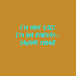 Свитшот хлопковый мужской Я не ленивый, я просто экономлю энергию, цвет: горчичный — фото 2